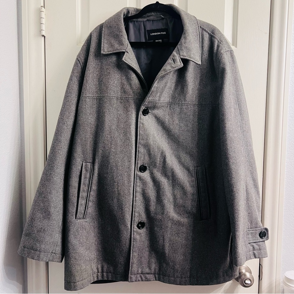 London Fog Wool Balend Overcoat- Old-Money style -Menswear Charcoal Gray